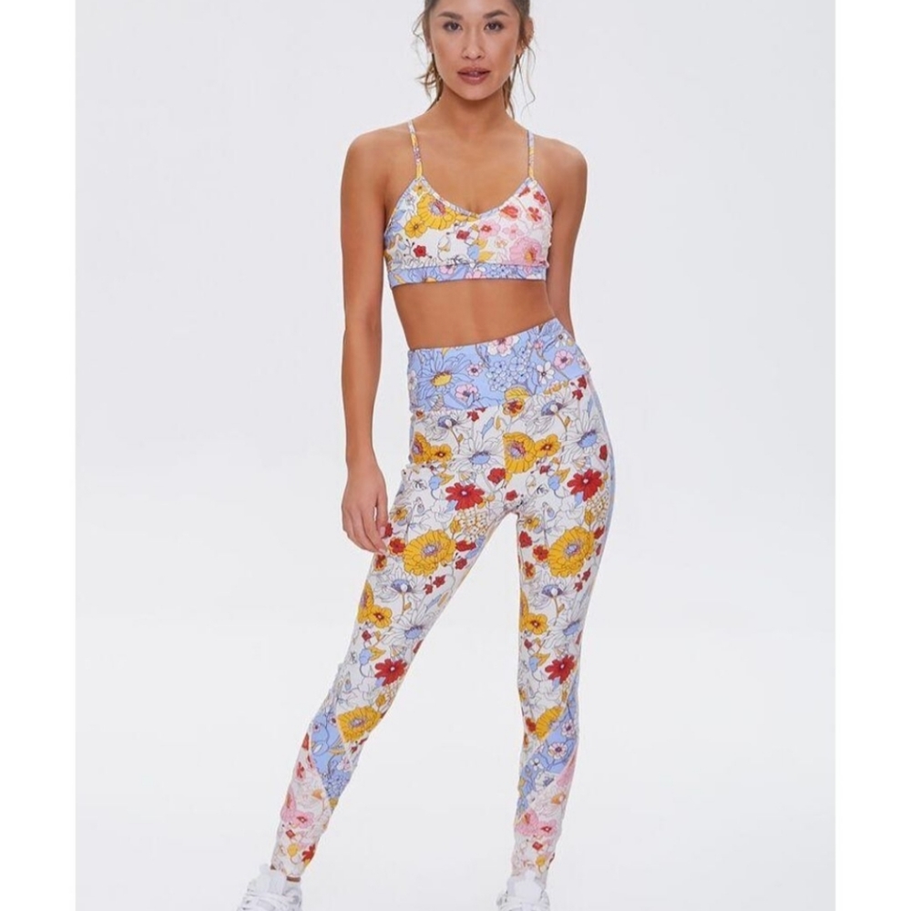 FOREVER 21 FLORAL ATHLETIC PRINT SET